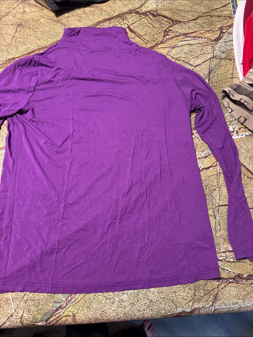 YYA Purple Long Sleeve Turtleneck Top